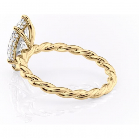 Inel de logodnă Anastasia din aur Galben 14kt cu moissanite tăietură marquise – Solitar rafinată pentru profil înalt | Personalizează și configurează gratuit online [4]
