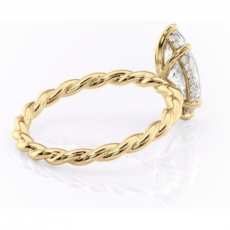 Inel de logodnă Anastasia din aur Galben 14kt cu moissanite tăietură marquise – Solitar rafinată pentru profil înalt | Personalizează și configurează gratuit online [2]