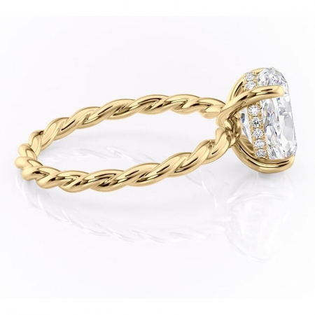 Inel de logodnă Anastasia din aur Galben 18kt cu moissanite tăietură ovală – Solitar rafinată pentru profil înalt | Personalizează și configurează gratuit online [1]