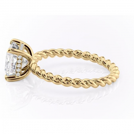 Inel de logodnă Anastasia din aur Galben 14kt cu moissanite tăietură princess – Solitar rafinată pentru profil înalt | Personalizează și configurează gratuit online [5]