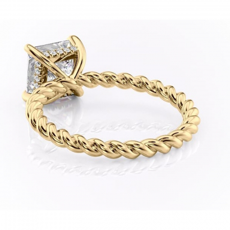 Inel de logodnă Anastasia din aur Galben 14kt cu moissanite tăietură princess – Solitar rafinată pentru profil înalt | Personalizează și configurează gratuit online [3]