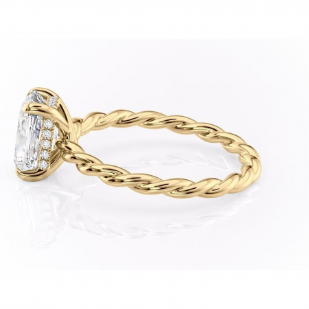 Inel de logodnă Anastasia din aur Galben 14kt cu moissanite tăietură radiantă – Solitar rafinată pentru profil înalt | Personalizează și configurează gratuit online [5]