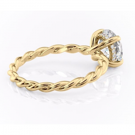 Inel de logodnă Anastasia din aur Galben 18kt cu moissanite tăietură rotundă – Solitar rafinată pentru profil înalt | Personalizează și configurează gratuit online [2]