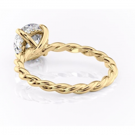 Inel de logodnă Anastasia din aur Galben 18kt cu moissanite tăietură rotundă – Solitar rafinată pentru profil înalt | Personalizează și configurează gratuit online [3]