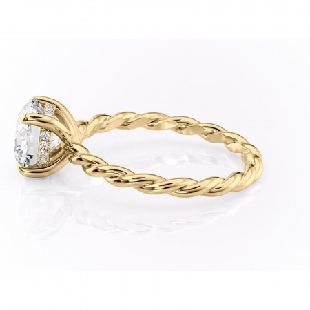 Inel de logodnă Anastasia din aur Galben 18kt cu moissanite tăietură rotundă – Solitar rafinată pentru profil înalt | Personalizează și configurează gratuit online [5]