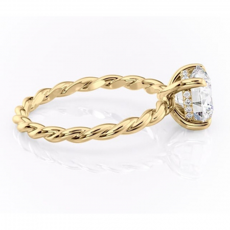 Inel de logodnă Anastasia din aur Galben 18kt cu moissanite tăietură rotundă – Solitar rafinată pentru profil înalt | Personalizează și configurează gratuit online [1]