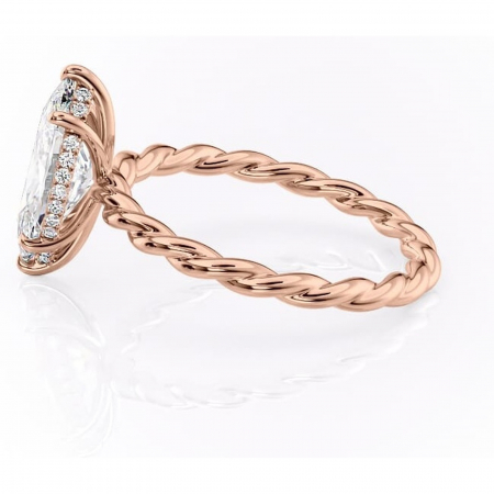 Inel de logodnă Anastasia din aur Rose 14kt cu moissanite tăietură marquise – Solitar rafinată pentru profil înalt | Personalizează și configurează gratuit online [5]