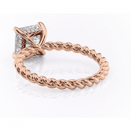Inel de logodnă Anastasia din aur Rose 14kt cu moissanite tăietură princess – Solitar rafinată pentru profil înalt | Personalizează și configurează gratuit online [3]