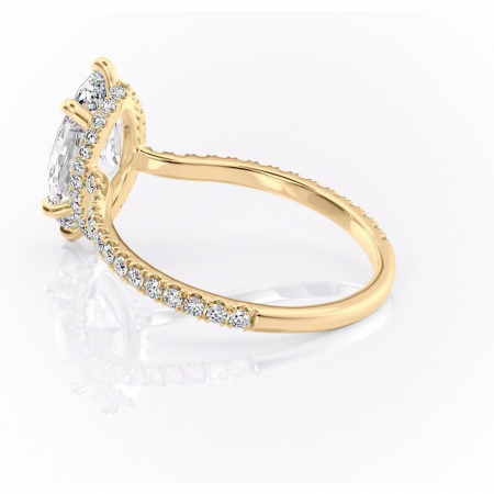 Inel de logodnă Arabella din aur Galben 18kt cu moissanite tăietură marquise – Montură pavé rafinată pentru profil jos | Personalizează și configurează gratuit online [4]