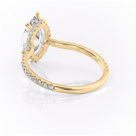 Inel de logodnă Arabella din aur Galben 18kt cu moissanite tăietură marquise – Montură pavé rafinată pentru profil jos | Personalizează și configurează gratuit online [3]
