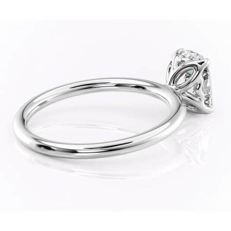 Inel de logodnă Arabeth din aur Alb 14kt cu moissanite tăietură asscher – Solitar rafinată pentru profil înalt | Personalizează și configurează gratuit online [2]