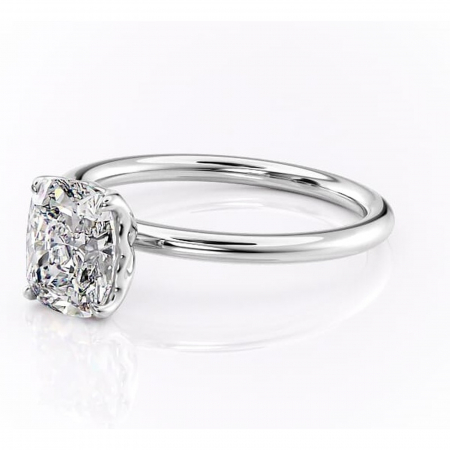 Inel de logodnă Arabeth din aur Alb 14kt cu moissanite tăietură asscher – Solitar rafinată pentru profil înalt | Personalizează și configurează gratuit online [6]