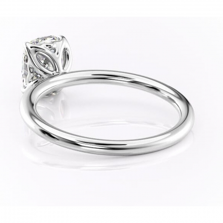 Inel de logodnă Arabeth din aur Alb 14kt cu moissanite tăietură asscher – Solitar rafinată pentru profil înalt | Personalizează și configurează gratuit online [3]