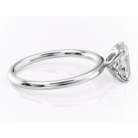 Inel de logodnă Arabeth din aur Alb 14kt cu moissanite tăietură asscher – Solitar rafinată pentru profil înalt | Personalizează și configurează gratuit online [1]