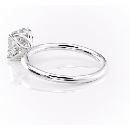 Inel de logodnă Arabeth din aur Alb 14kt cu moissanite tăietură asscher – Solitar rafinată pentru profil înalt | Personalizează și configurează gratuit online [4]