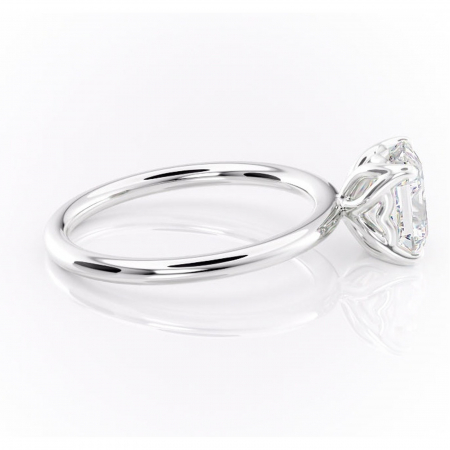 Inel de logodnă Arabeth din aur Alb 14kt cu moissanite tăietură asscher – Solitar rafinată pentru profil înalt | Personalizează și configurează gratuit online [1]