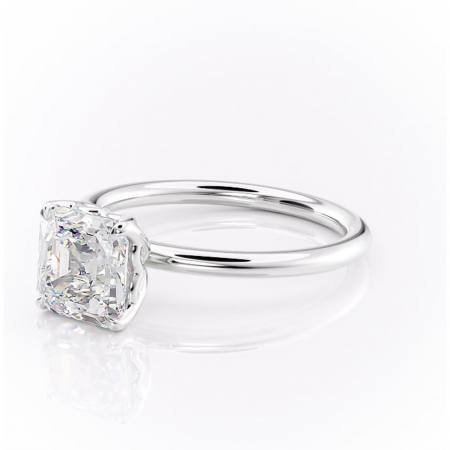 Inel de logodnă Arabeth din aur Alb 14kt cu moissanite tăietură asscher – Solitar rafinată pentru profil înalt | Personalizează și configurează gratuit online [6]