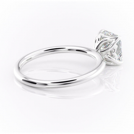 Inel de logodnă Arabeth din aur Alb 14kt cu moissanite tăietură asscher – Solitar rafinată pentru profil înalt | Personalizează și configurează gratuit online [2]