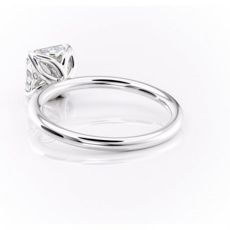 Inel de logodnă Arabeth din aur Alb 14kt cu moissanite tăietură asscher – Solitar rafinată pentru profil înalt | Personalizează și configurează gratuit online [3]