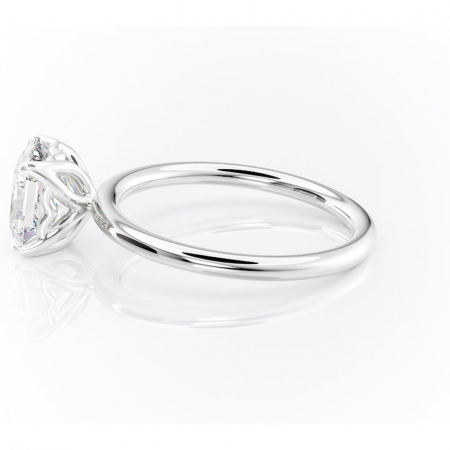 Inel de logodnă Arabeth din aur Alb 14kt cu moissanite tăietură asscher – Solitar rafinată pentru profil înalt | Personalizează și configurează gratuit online [5]