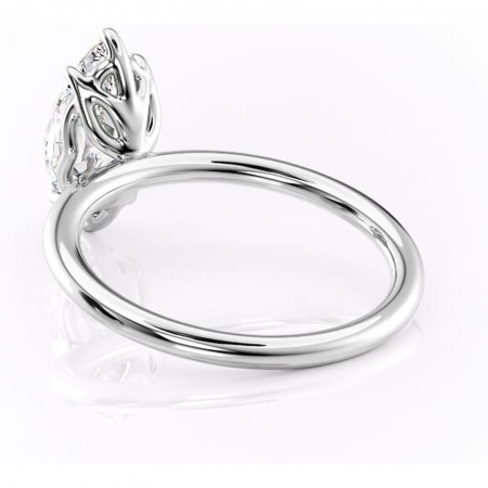 Inel de logodnă Arabeth din aur Alb 14kt cu moissanite tăietură marquise – Solitar rafinată pentru profil înalt | Personalizează și configurează gratuit online [3]