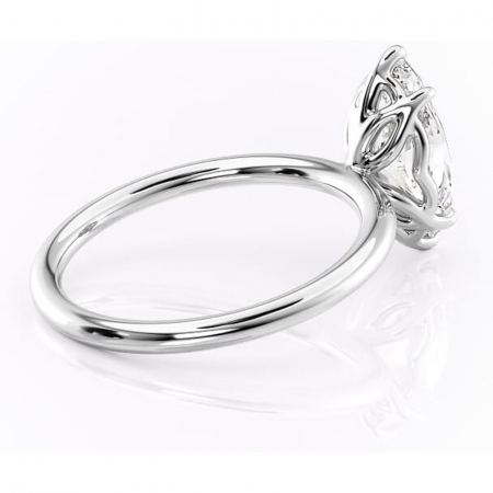 Inel de logodnă Arabeth din aur Alb 14kt cu moissanite tăietură marquise – Solitar rafinată pentru profil înalt | Personalizează și configurează gratuit online [2]