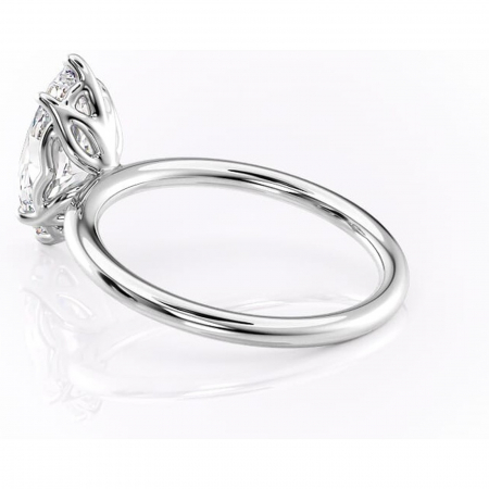 Inel de logodnă Arabeth din aur Alb 14kt cu moissanite tăietură marquise – Solitar rafinată pentru profil înalt | Personalizează și configurează gratuit online [4]