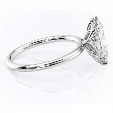 Inel de logodnă Arabeth din aur Alb 14kt cu moissanite tăietură marquise – Solitar rafinată pentru profil înalt | Personalizează și configurează gratuit online [1]