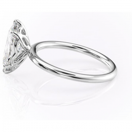 Inel de logodnă Arabeth din aur Alb 14kt cu moissanite tăietură marquise – Solitar rafinată pentru profil înalt | Personalizează și configurează gratuit online [5]