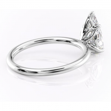 Inel de logodnă Arabeth din aur Alb 14kt cu moissanite tăietură pară – Solitar rafinată pentru profil înalt | Personalizează și configurează gratuit online [2]