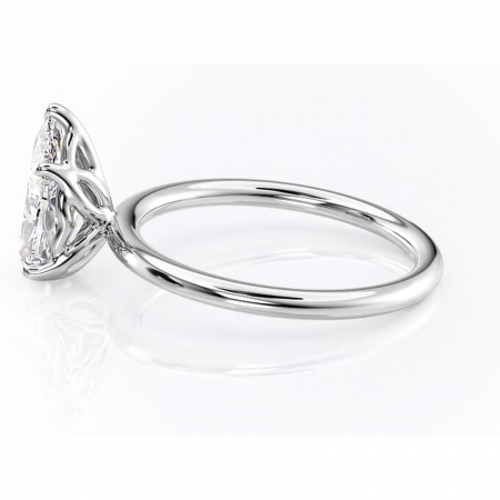 Inel de logodnă Arabeth din aur Alb 14kt cu moissanite tăietură pară – Solitar rafinată pentru profil înalt | Personalizează și configurează gratuit online [5]