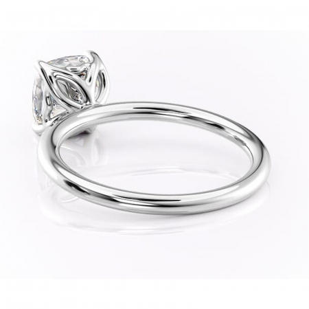 Inel de logodnă Arabeth din aur Alb 14kt cu moissanite tăietură pernă – Solitar rafinată pentru profil înalt | Personalizează și configurează gratuit online [3]