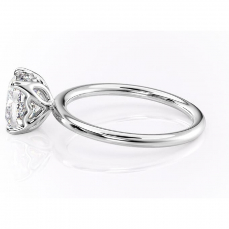 Inel de logodnă Arabeth din aur Alb 14kt cu moissanite tăietură pernă – Solitar rafinată pentru profil înalt | Personalizează și configurează gratuit online [5]