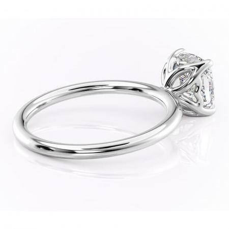 Inel de logodnă Arabeth din aur Alb 14kt cu moissanite tăietură pernă – Solitar rafinată pentru profil înalt | Personalizează și configurează gratuit online [2]