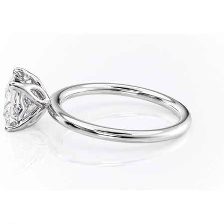 Inel de logodnă Arabeth din aur Alb 14kt cu moissanite tăietură princess – Solitar rafinată pentru profil înalt | Personalizează și configurează gratuit online [5]