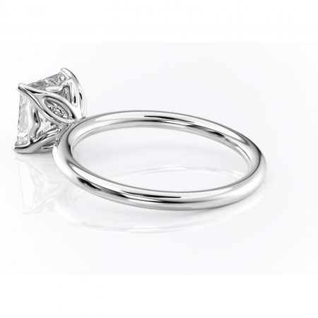 Inel de logodnă Arabeth din aur Alb 14kt cu moissanite tăietură princess – Solitar rafinată pentru profil înalt | Personalizează și configurează gratuit online [4]