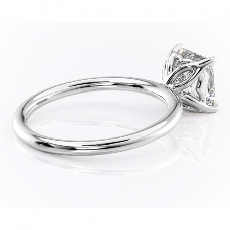 Inel de logodnă Arabeth din aur Alb 14kt cu moissanite tăietură princess – Solitar rafinată pentru profil înalt | Personalizează și configurează gratuit online [2]