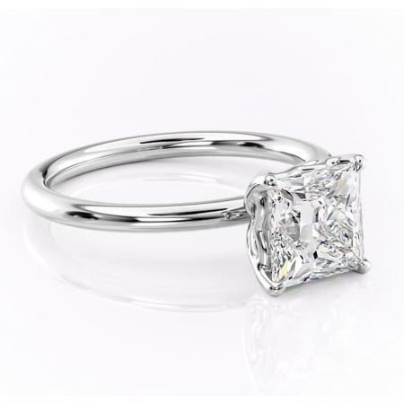 Princess - Inel de logodnă Arabeth din aur Alb 14kt cu moissanite tăietură princess – Solitar rafinată pentru profil înalt | Personalizează și configurează gratuit online