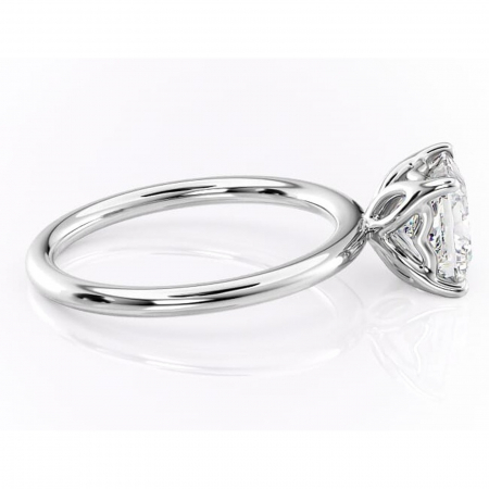 Inel de logodnă Arabeth din aur Alb 14kt cu moissanite tăietură princess – Solitar rafinată pentru profil înalt | Personalizează și configurează gratuit online [1]