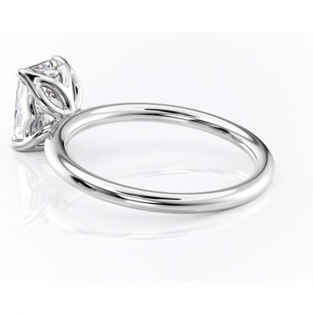 Inel de logodnă Arabeth din aur Alb 14kt cu moissanite tăietură radiantă – Solitar rafinată pentru profil înalt | Personalizează și configurează gratuit online [4]