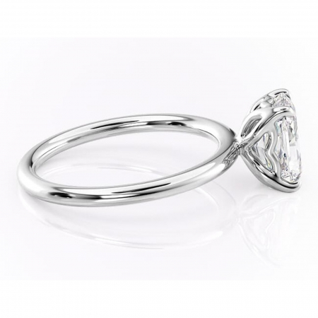 Inel de logodnă Arabeth din aur Alb 14kt cu moissanite tăietură radiantă – Solitar rafinată pentru profil înalt | Personalizează și configurează gratuit online [1]