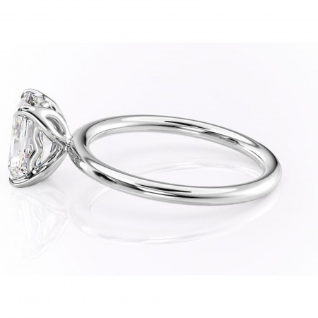 Inel de logodnă Arabeth din aur Alb 14kt cu moissanite tăietură radiantă – Solitar rafinată pentru profil înalt | Personalizează și configurează gratuit online [5]