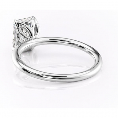 Inel de logodnă Arabeth din aur Alb 14kt cu moissanite tăietură radiantă – Solitar rafinată pentru profil înalt | Personalizează și configurează gratuit online [3]