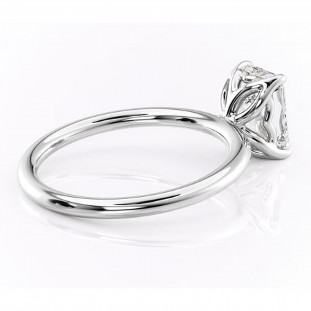 Inel de logodnă Arabeth din aur Alb 14kt cu moissanite tăietură radiantă – Solitar rafinată pentru profil înalt | Personalizează și configurează gratuit online [2]