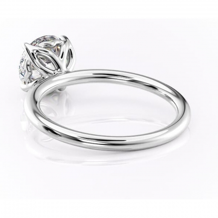 Inel de logodnă Arabeth din aur Alb 14kt cu moissanite tăietură rotundă – Solitar rafinată pentru profil înalt | Personalizează și configurează gratuit online [3]