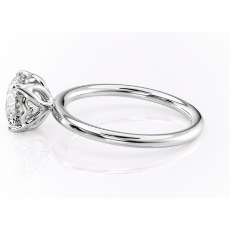 Inel de logodnă Arabeth din aur Alb 14kt cu moissanite tăietură rotundă – Solitar rafinată pentru profil înalt | Personalizează și configurează gratuit online [5]