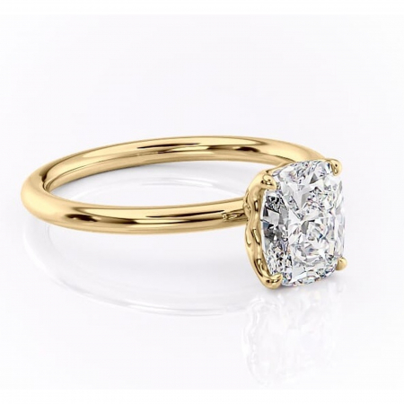 Aur galben - Inel de logodnă Arabeth din aur Galben 14kt cu moissanite tăietură asscher – Solitar rafinată pentru profil înalt | Personalizează și configurează gratuit online