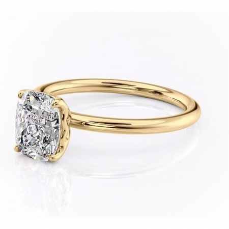 Inel de logodnă Arabeth din aur Galben 14kt cu moissanite tăietură asscher – Solitar rafinată pentru profil înalt | Personalizează și configurează gratuit online [6]