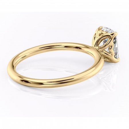 Inel de logodnă Arabeth din aur Galben 14kt cu moissanite tăietură asscher – Solitar rafinată pentru profil înalt | Personalizează și configurează gratuit online [2]