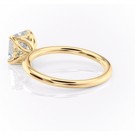 Inel de logodnă Arabeth din aur Galben 18kt cu moissanite tăietură asscher – Solitar rafinată pentru profil înalt | Personalizează și configurează gratuit online [4]
